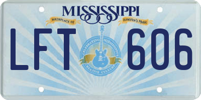 MS license plate LFT606