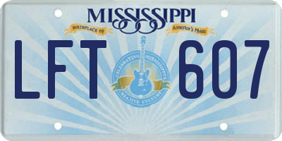 MS license plate LFT607