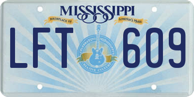 MS license plate LFT609