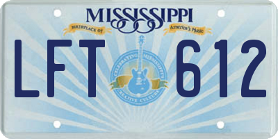 MS license plate LFT612