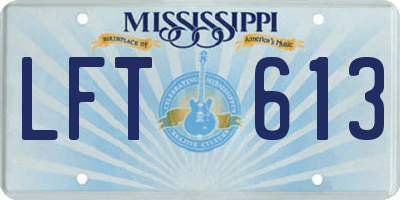 MS license plate LFT613