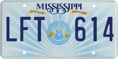 MS license plate LFT614