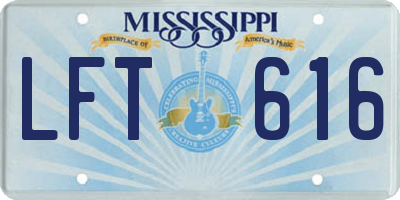 MS license plate LFT616