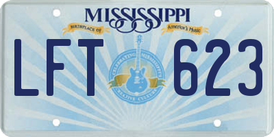 MS license plate LFT623