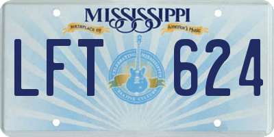 MS license plate LFT624