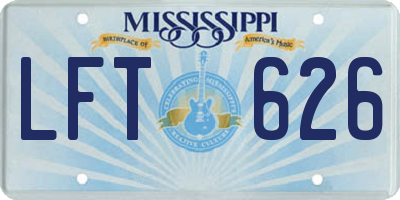 MS license plate LFT626