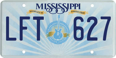 MS license plate LFT627