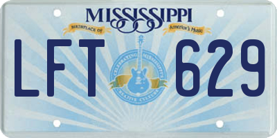 MS license plate LFT629