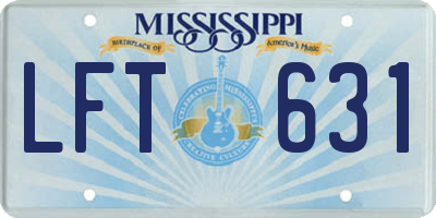 MS license plate LFT631