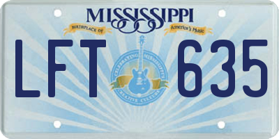 MS license plate LFT635