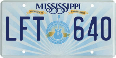 MS license plate LFT640