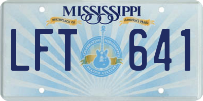 MS license plate LFT641