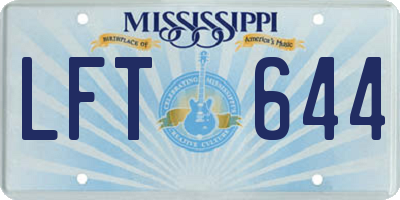 MS license plate LFT644