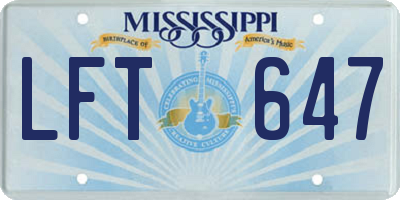 MS license plate LFT647