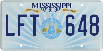 MS license plate LFT648