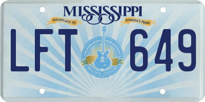 MS license plate LFT649