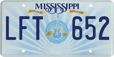 MS license plate LFT652