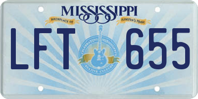 MS license plate LFT655