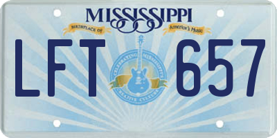 MS license plate LFT657