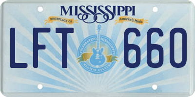 MS license plate LFT660