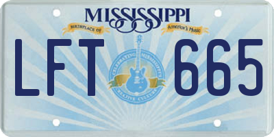 MS license plate LFT665