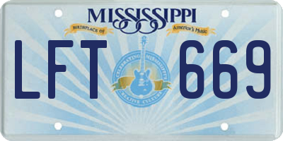 MS license plate LFT669
