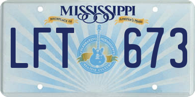 MS license plate LFT673