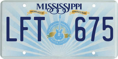 MS license plate LFT675