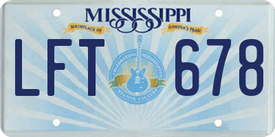 MS license plate LFT678