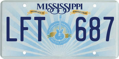 MS license plate LFT687