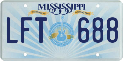 MS license plate LFT688