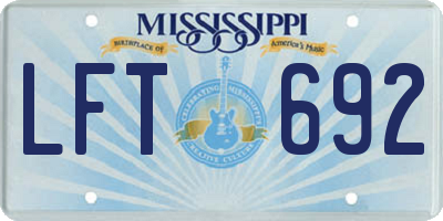 MS license plate LFT692