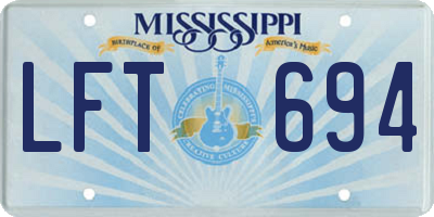 MS license plate LFT694