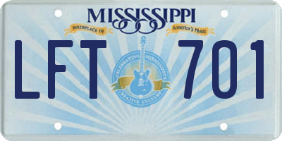 MS license plate LFT701