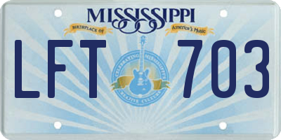 MS license plate LFT703