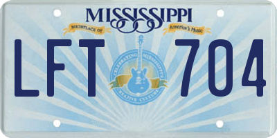 MS license plate LFT704