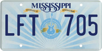 MS license plate LFT705