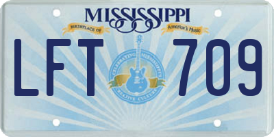 MS license plate LFT709