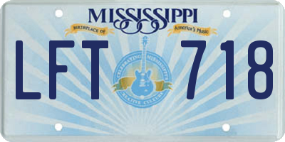 MS license plate LFT718