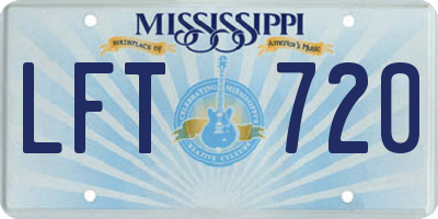 MS license plate LFT720