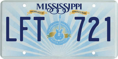 MS license plate LFT721