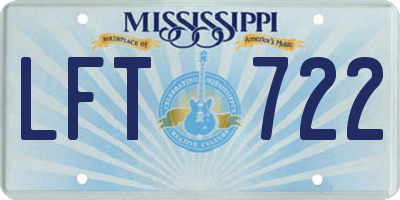 MS license plate LFT722