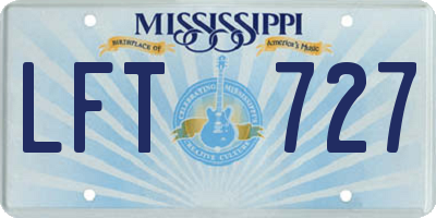 MS license plate LFT727