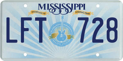 MS license plate LFT728