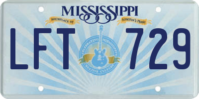 MS license plate LFT729