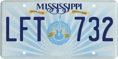MS license plate LFT732