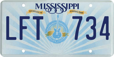 MS license plate LFT734