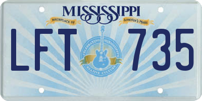 MS license plate LFT735