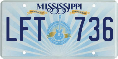 MS license plate LFT736