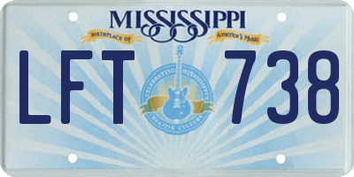 MS license plate LFT738